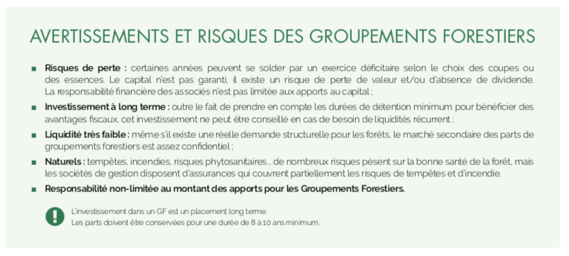 Avertissements et risques sur les GF